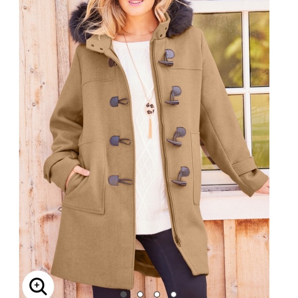 NWT Wool Blend Hooded Toggle Coat 3X - Picture 4 of 10